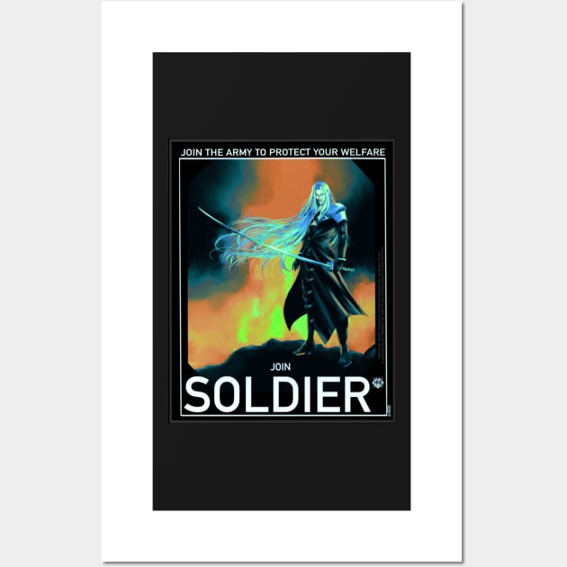 Sephiroth poster SOLDIER Wall Art by Saoghal